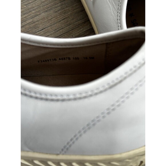 John Varvatos Mens White Leather Lace Up Sneakers Logo Accent US 10.5 M main image 5